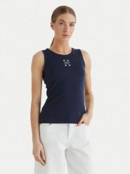 JOOP! Top 58 JW243JE423 30042835 Granatowy Regular Fit. Niebieskie topy damskie JOOP!, bez wzorów, z bawełny, bez kołnierzyka, bez ramiączek. Za 239.99 zł.