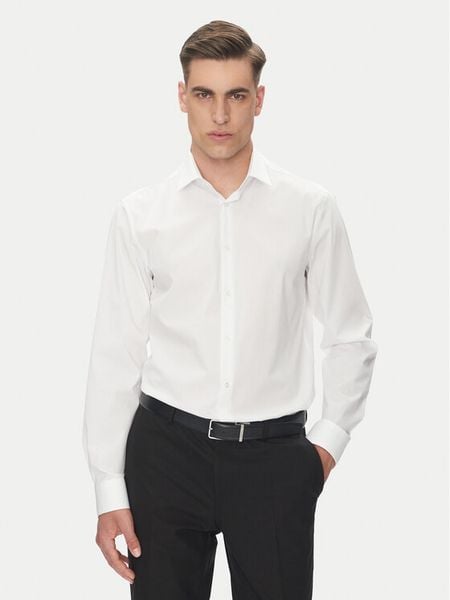 Calvin Klein Koszula Essential LV019EU001 Biały Regular Fit. Białe koszule męskie Calvin Klein, m, bez wzorów, z bawełny, bez kołnierzyka, bez ramiączek. Za 213.99 zł.