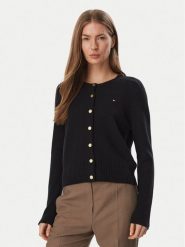 Tommy Hilfiger Kardigan WW0WW51439 Czarny Slim Fit. Czarne kardigany damskie Tommy Hilfiger, s, bez wzorów, z wełny, bez kołnierzyka. Za 649.99 zł.