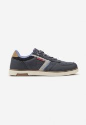 Granatowe Buty Sportowe Sneakersy z Ozdobnymi Przeszyciami Poltia. Niebieskie buty sportowe męskie Born2be, bez wzorów, z jeansu, bez zapięcia. Za 139.99 zł.