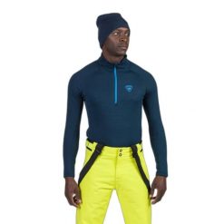 Polar zapinany na zamek błyskawiczny Rossignol Blackside. Niebieskie bluzy sportowe męskie Rossignol, m, bez wzorów, z polaru, bez kaptura, narciarskie. Za 409.99 zł.