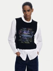 Desigual Koszula Chaleco 25WWCW01 Biały Regular Fit. Białe koszule damskie Desigual, xs, bez wzorów, z bawełny, bez kołnierzyka, bez ramiączek. Za 489.99 zł.