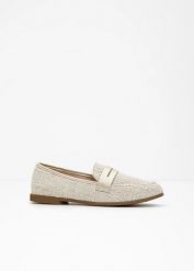 Półbuty wsuwane loafer. Brązowe balerinki damskie bonprix, bez wzorów, bez obcasa, bez zapięcia. Za 114.99 zł.