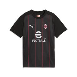 Młodzieżowa koszulka przedmeczowa AC Milan PUMA Black For All Time Red. Czarna bluzki damskie Puma, l, bez wzorów, młodzieżowe, bez kołnierzyka, bez ramiączek. W wyprzedaży za 174.00 zł.