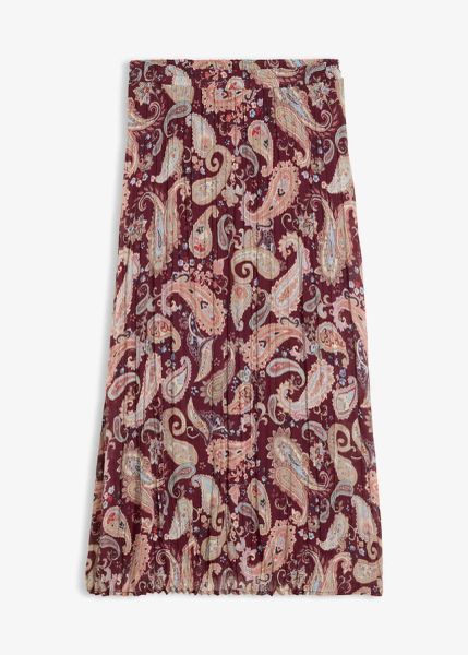 Spódnica z szyfonu ze wzorem paisley. Czerwone spódnice damskie bonprix, bez wzorów, z szyfonu, eleganckie. Za 129.99 zł.