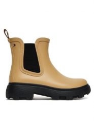 Tommy Hilfiger Kalosze Rubber Flag Cleated FW0FW08637 Brązowy. Brązowe kalosze damskie Tommy Hilfiger, bez wzorów, z gumy, bez zapięcia. Za 279.99 zł.