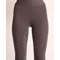 Damskie legginsy jeździeckie z pełną przyczepnością Montar Selena. Szare legginsy damskie MONTAR, bez wzorów, z materiału. Za 383.00 zł.