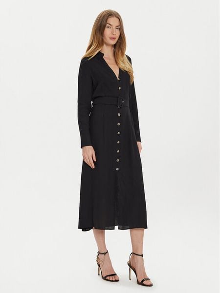 TWINSET Sukienka koszulowa 242TT2320 Czarny Loose Fit. Czarne sukienki damskie Twinset, bez wzorów, z wiskozy, bez kołnierzyka, bez ramiączek, koszulowe. Za 909.99 zł.