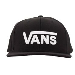 Czapka z daszkiem na deskorolkę Vans Drop V II Snapback czarny OSFM. Czarne czapki damskie Vans, bez wzorów. Za 159.00 zł.