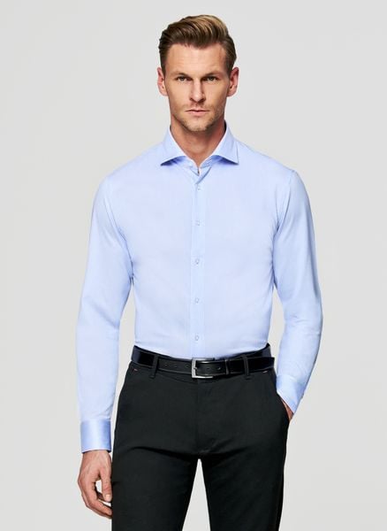 PAKO LORENTE - Niebieska koszula w prążek. Niebieskie koszule męskie Pako Lorente, m, bez wzorów, z bawełny, bez kołnierzyka, bez ramiączek. Za 299.99 zł.