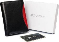 Rovicky Portfel męski z naturalnej skóry licowej z przegródką na zdjęcie Rovicky Nie dotyczy. Portfele męskie ROVICKY, bez wzorów, ze skóry. Za 118.26 zł.