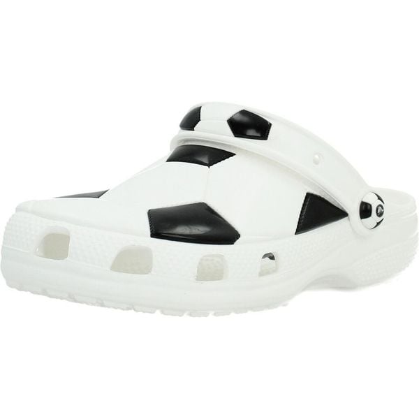 Sandały CROCS CLASSIC SOCCER BALL Biały. Białe sandały damskie Crocs, bez wzorów, z materiału, bez obcasa, bez zapięcia. Za 139.99 zł.