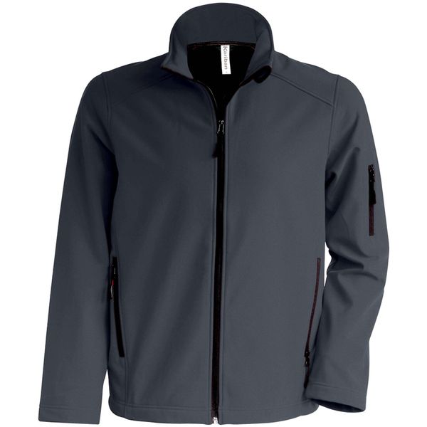 Kurtka Kariban Softshell. Czarne kurtki męskie KARIBAN, m, bez wzorów, z elastanu, bez kaptura. Za 214.25 zł.