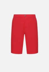 Czerwone Szorty Bawełniane Bermudy Zapinane na Ukryty Suwak i Guzik Vikiidana. Czerwone szorty męskie Born2be, bez wzorów, z bawełny, eleganckie. Za 59.99 zł.