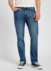 LEE MĘSKIE SPODNIE JEANSOWE WEST BLUE ABYSS 112355827 L70W008561. Niebieskie jeansy męskie Lee, z jeansu. Za 229.99 zł.