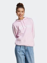 Adidas Bluza Essentials Linear Hoodie IL3343 Różowy Regular Fit. Czerwone bluzy damskie Adidas, xs, bez wzorów, z bawełny, sportowe, bez ramiączek, bez kaptura. Za 159.99 zł.