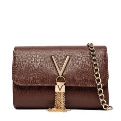 Torebka Valentino. Brązowe listonoszki damskie Valentino, bez wzorów, bez dodatków. Za 349.99 zł.