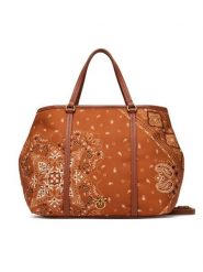 PINKO Torebka Shopper Classic PE 25 PLTT 104899 A2AS Brązowy. Brązowe torebki do ręki damskie Pinko, bez wzorów, z materiału, bez dodatków. Za 669.99 zł.