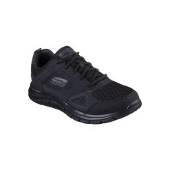 Buty SKECHERS TRACK - SYNTAC Czarny. Czarne buty sportowe męskie Skechers, bez wzorów, z gumy, bez zapięcia. Za 259.99 zł.