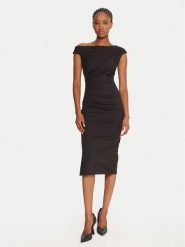 Rinascimento Sukienka koktajlowa CFC0125334003 Czarny Slim Fit. Czarne sukienki damskie Rinascimento, m, bez wzorów, z syntetyku, wizytowe, bez kołnierzyka, bez ramiączek. Za 519.99 zł.