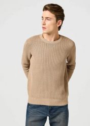 WRANGLER MĘSKA SWETER WRANGLER CREWNECK SWEATER TIMBERWOLF 112364321. Swetry męskie Wrangler, l, bez wzorów, bez kołnierzyka, bez ramiączek. Za 179.99 zł.