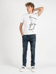 Les Hommes Jeansy | LKD320 512U | 5 Pocket Slim Fit Jeans | Mężczyzna | Niebieski. Niebieskie jeansy męskie Les Hommes, z bawełny. W wyprzedaży za 749.00 zł.