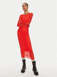 Patrizia Pepe Sukienka koktajlowa 8A1344 J149-R835 Czerwony Slim Fit. Czerwone sukienki damskie Patrizia Pepe, bez wzorów, z syntetyku, wizytowe, bez kołnierzyka, bez ramiączek. Za 669.99 zł.