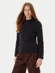 Guess Kurtka przejściowa W5YL13 WHDQ0 Czarny Regular Fit. Czarne kurtki damskie Guess, xl, z aplikacjami, z syntetyku, bez kaptura. Za 459.99 zł.