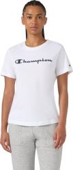 Champion Koszulka damska Short Sleeve biała 118428 WW001 S. Białe bluzki damskie Champion, s, bez wzorów, bez kołnierzyka, bez ramiączek. Za 117.71 zł.