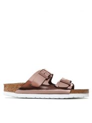 Birkenstock Klapki Arizona 0952093 Złoty. Czerwone klapki damskie Birkenstock, bez wzorów, ze skóry, bez obcasa, bez zapięcia. Za 539.99 zł.