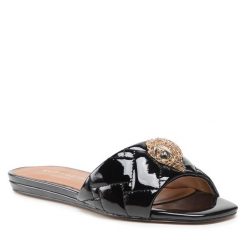 Klapki Kurt Geiger. Czarne klapki damskie Kurt Geiger, bez wzorów, bez obcasa, bez zapięcia. Za 589.99 zł.