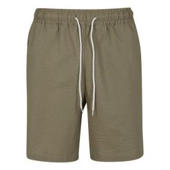 Szorty Urban Classics Basic Seersucker. Zielone szorty męskie Urban Classics, bez wzorów. Za 198.50 zł.