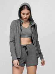 4F Bluza treningowa damska S. Szare bluzy damskie 4F, s, bez wzorów, z dzianiny, bez ramiączek, bez kaptura. Za 179.99 zł.