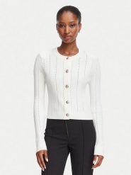 Guess Kardigan W6YR26 Z0973 Kremowy Regular Fit. Białe kardigany damskie Guess, l, z aplikacjami, z syntetyku, bez kołnierzyka. Za 426.99 zł.
