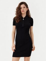 HUGO Sukienka dzianinowa Sholerdi 50532239 Czarny Regular Fit. Czarne sukienki damskie Hugo, xl, bez wzorów, z dzianiny, bez kołnierzyka, bez ramiączek. Za 349.99 zł.