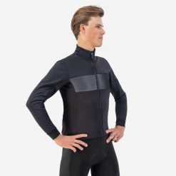 Kurtka rowerowa męska Rogelli Attq, mocno ocieplana. Czarne kurtki męskie Rogelli, na zimę, m, bez wzorów, z dzianiny, bez kaptura, rowerowe. Za 378.00 zł.