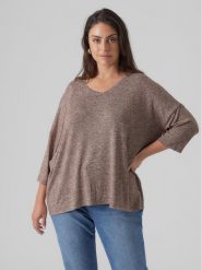 Vero Moda Curve Bluzka Brianna 10297287 Brązowy Regular Fit. Brązowe bluzki damskie Vero Moda Curve, bez wzorów, z wiskozy, bez kołnierzyka, bez ramiączek. Za 59.99 zł.