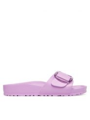 Birkenstock Klapki Madrid Big Buckle 1031257 Fioletowy. Fioletowe klapki damskie Birkenstock, bez wzorów, z syntetyku, bez obcasa, bez zapięcia. Za 229.99 zł.