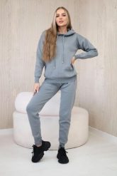Komplet sweterkowy Bluza + Spodnie ciemny szary. Szare bluzy damskie KESI, l, bez wzorów, z poliesteru, eleganckie, bez ramiączek, bez kaptura. Za 317.83 zł.