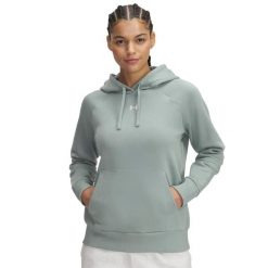 Bluza damska z kapturem Under Armour Rival Fleece. Białe bluzy damskie Under Armour, s, bez wzorów, z bawełny, bez ramiączek, z kapturem. Za 275.60 zł.
