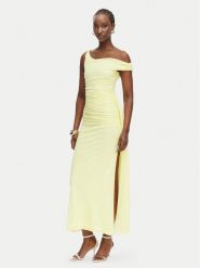 Bardot Sukienka wieczorowa Layana 60513DB Żółty Slim Fit. Żółte sukienki damskie Bardot, xl, bez wzorów, z syntetyku, wizytowe, bez kołnierzyka, bez ramiączek. Za 529.99 zł.
