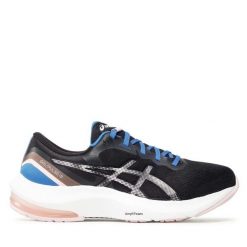 Buty do biegania Asics. Czarne obuwie sportowe damskie Asics, bez wzorów, bez zapięcia, do biegania. Za 309.99 zł.