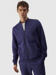 4F Bluza bejsbolówka bomberka męska - granatowa L. Niebieskie bluzy męskie 4F, l, bez wzorów, z bawełny, sportowe, bez kaptura. W wyprzedaży za 119.99 zł.