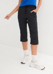 Spodnie trekkingowe funkcyjne, dł. 3/4. Czarne spodnie sportowe damskie bonprix, bez wzorów. Za 179.99 zł.