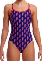 Strój do pływania menstruacyjny FUNKITA Flash - Swim Secure Diamond Back. Brązowe stroje kąpielowe damskie Funkita, l, bez wzorów, z elastanu. Za 289.00 zł.