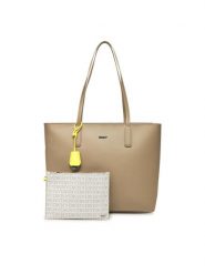 DKNY Torebka R44AYI42 Brązowy. Brązowe shopperki damskie DKNY, bez wzorów, ze skóry, bez dodatków. Za 389.99 zł.