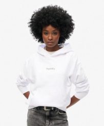 Superdry Core Logo City Loose Hood damska bluza z bawełny organicznej –. Białe bluzy damskie Superdry, bez wzorów, z bawełny, bez ramiączek, bez kaptura. Za 200.20 zł.