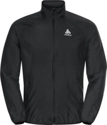 Kurtka męska do biegania Odlo Jacket ESSENTIAL LIGHT. Czarne kurtki sportowe męskie ODLO, l, bez wzorów, z materiału, z kapturem, do biegania. Za 342.85 zł.