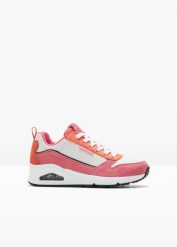 Sneakersy Skechers z pianką memory. Białe obuwie sportowe damskie bonprix, bez wzorów, bez zapięcia. Za 379.99 zł.
