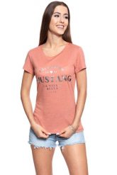 MUSTANG T SHIRT DAMSKI Alexia C Print 1008940 8187. Pomarańczowe t-shirty damskie Mustang, s, bez wzorów, bez kołnierzyka, bez ramiączek. W wyprzedaży za 39.99 zł.